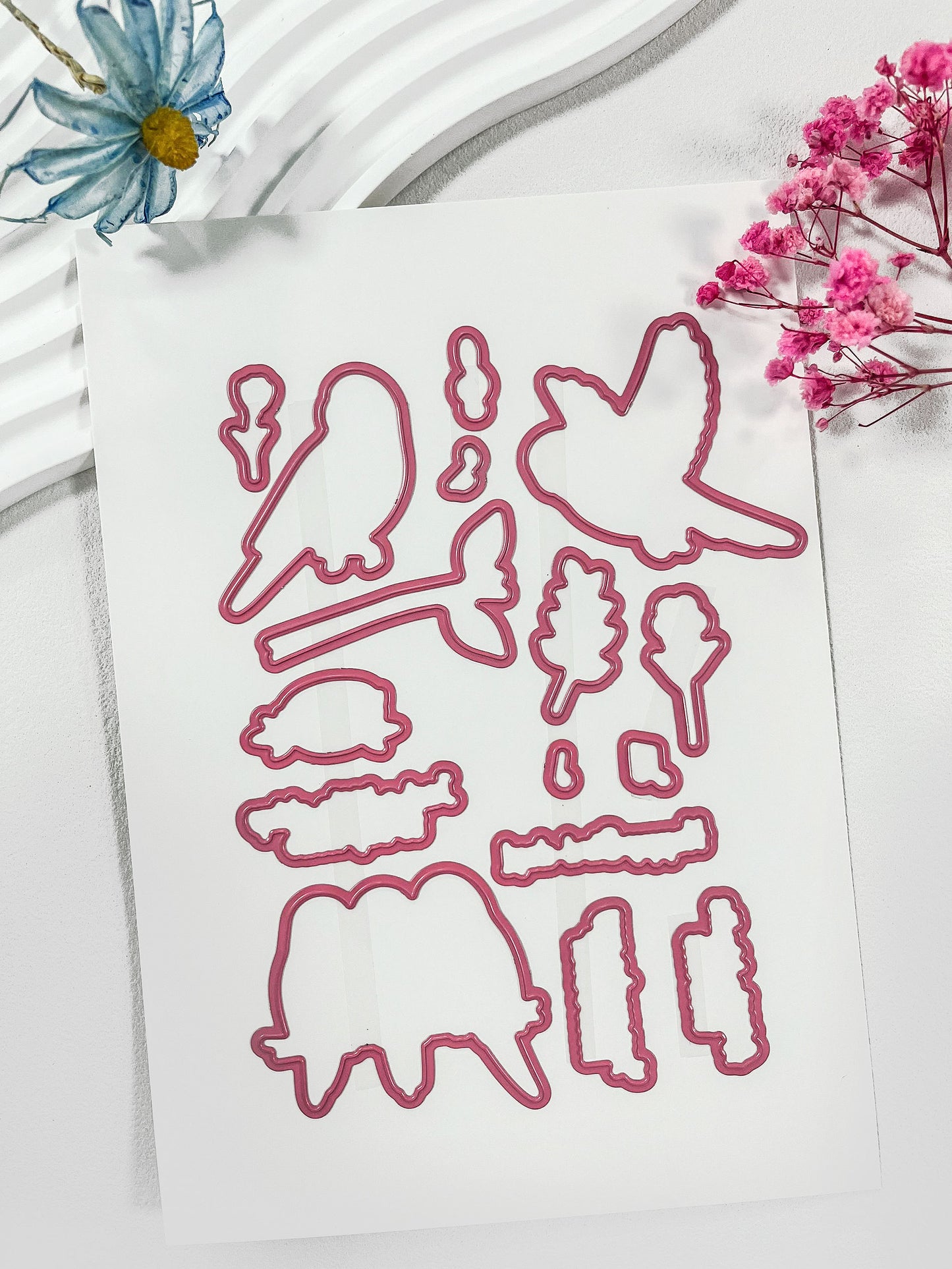 Budgerigar Bird Clear Stamp & Die Set – 4x6 Inches