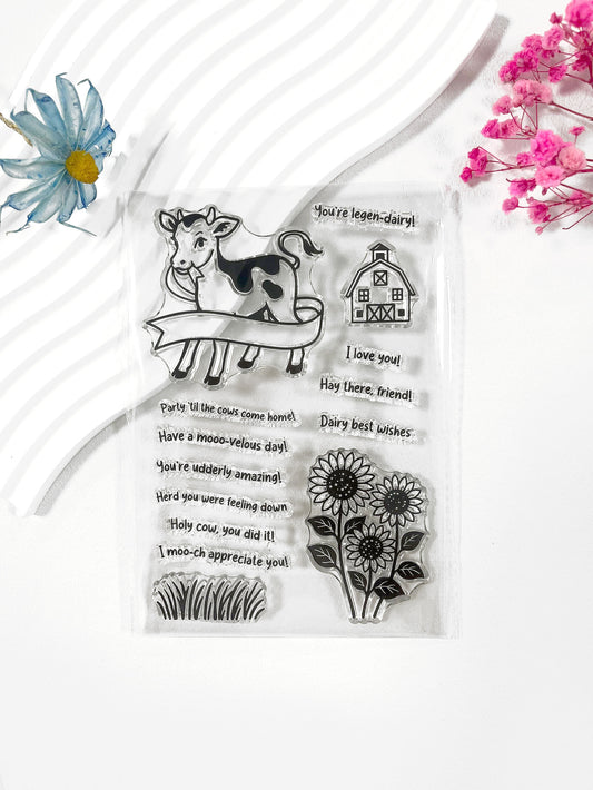 Cows Clear Stamps and Die Set – Perfect for Farm-Inspired Crafts