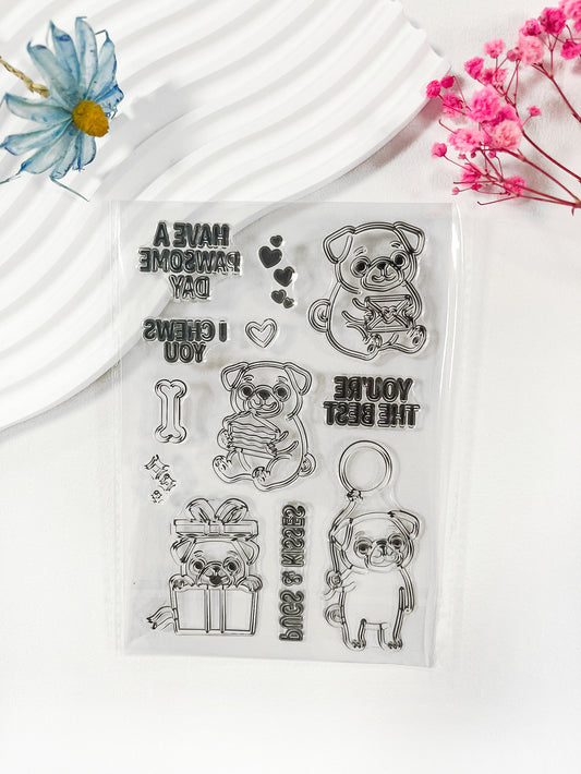 Pugs Clear Stamp & Die Set – 4x6 Inches