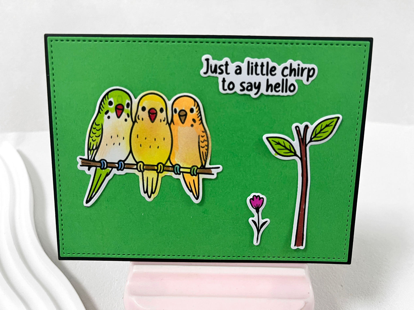 Budgerigar Bird Clear Stamp & Die Set – 4x6 Inches