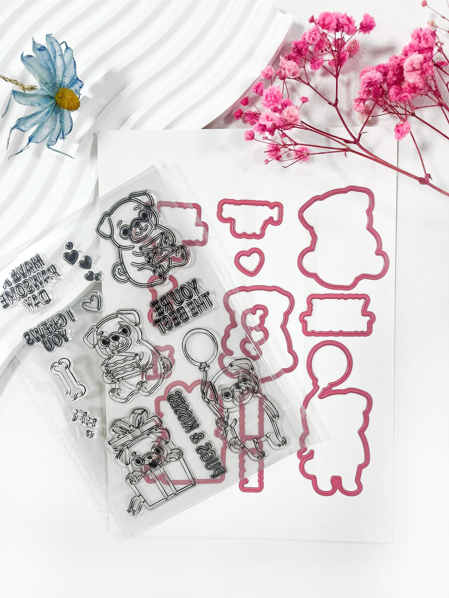 Pugs Clear Stamp & Die Set – 4x6 Inches