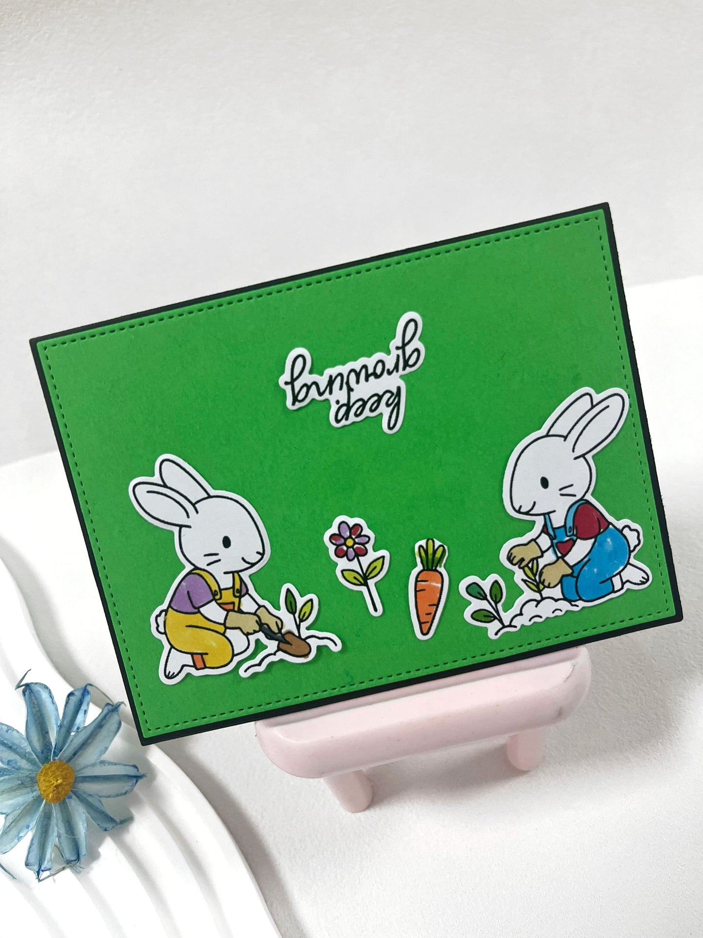 Gardening Rabbits Clear Stamp & Die Set – 4x6 Inches