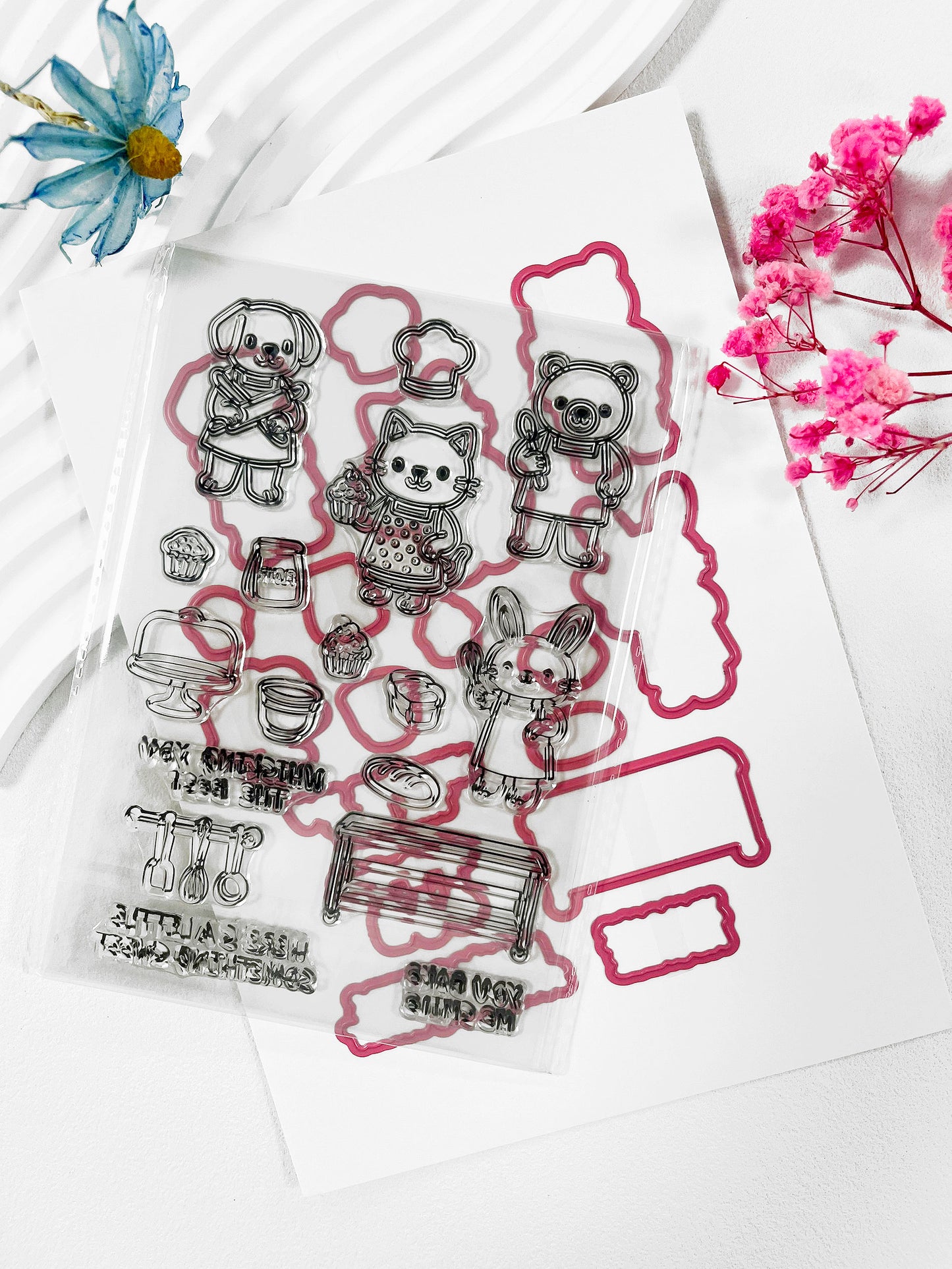 Baking Animals Clear Stamp & Die Set – 4x6 Inches