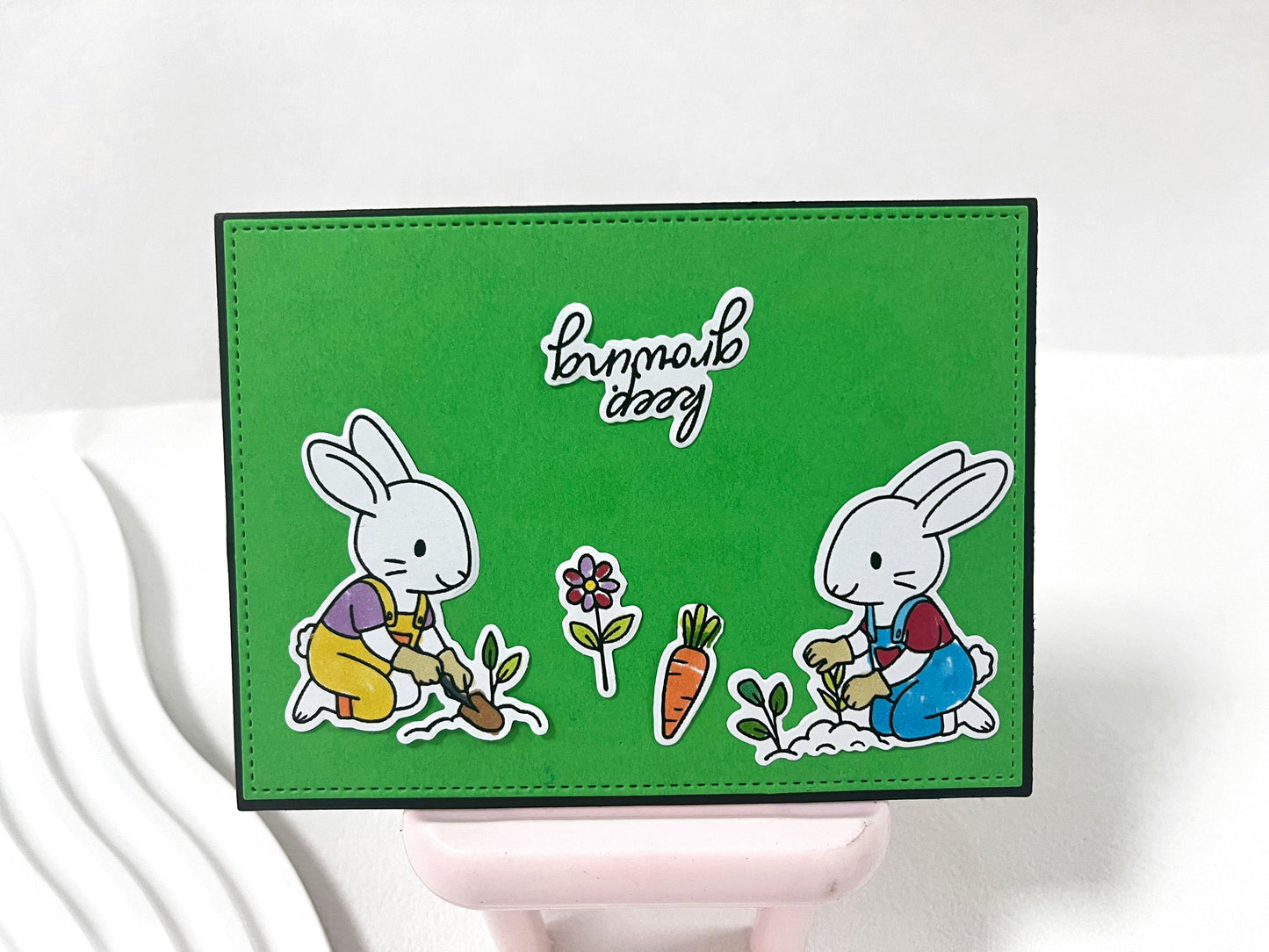 Gardening Rabbits Clear Stamp & Die Set – 4x6 Inches